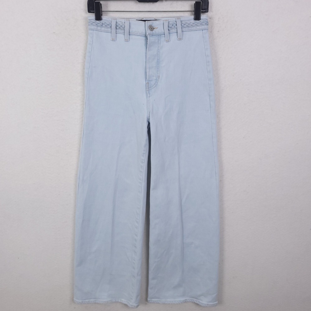 Veronica Beard Jeans Womens 27 Light Wash Grant Wide Leg High Rise Made USA - Picture 1 of 14